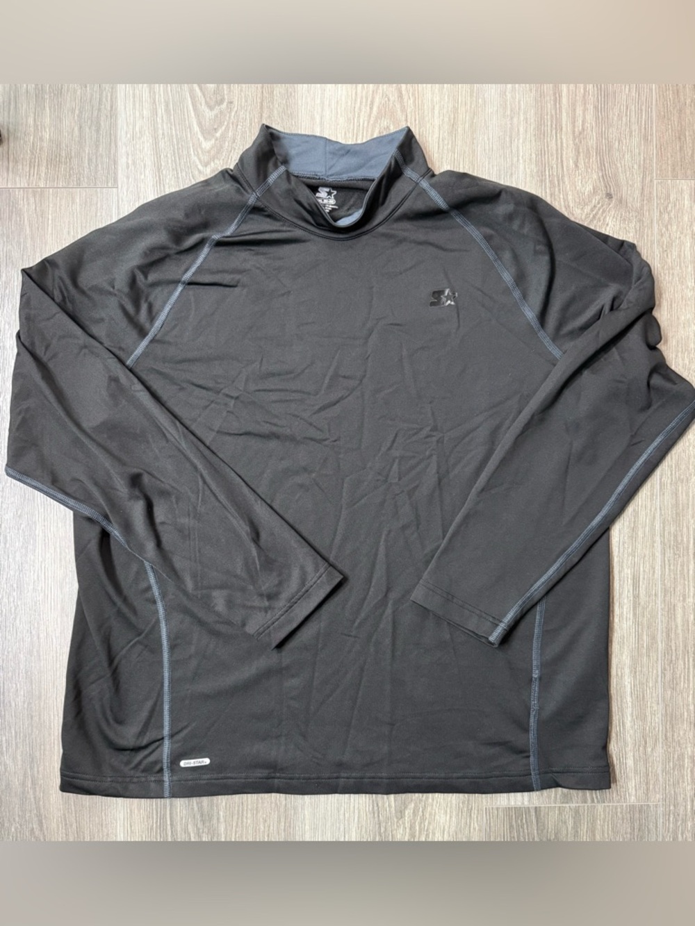 Starter Shirt Mens 2XL (50-52) Black Mock Neck Long Sleeve Active Base Layer